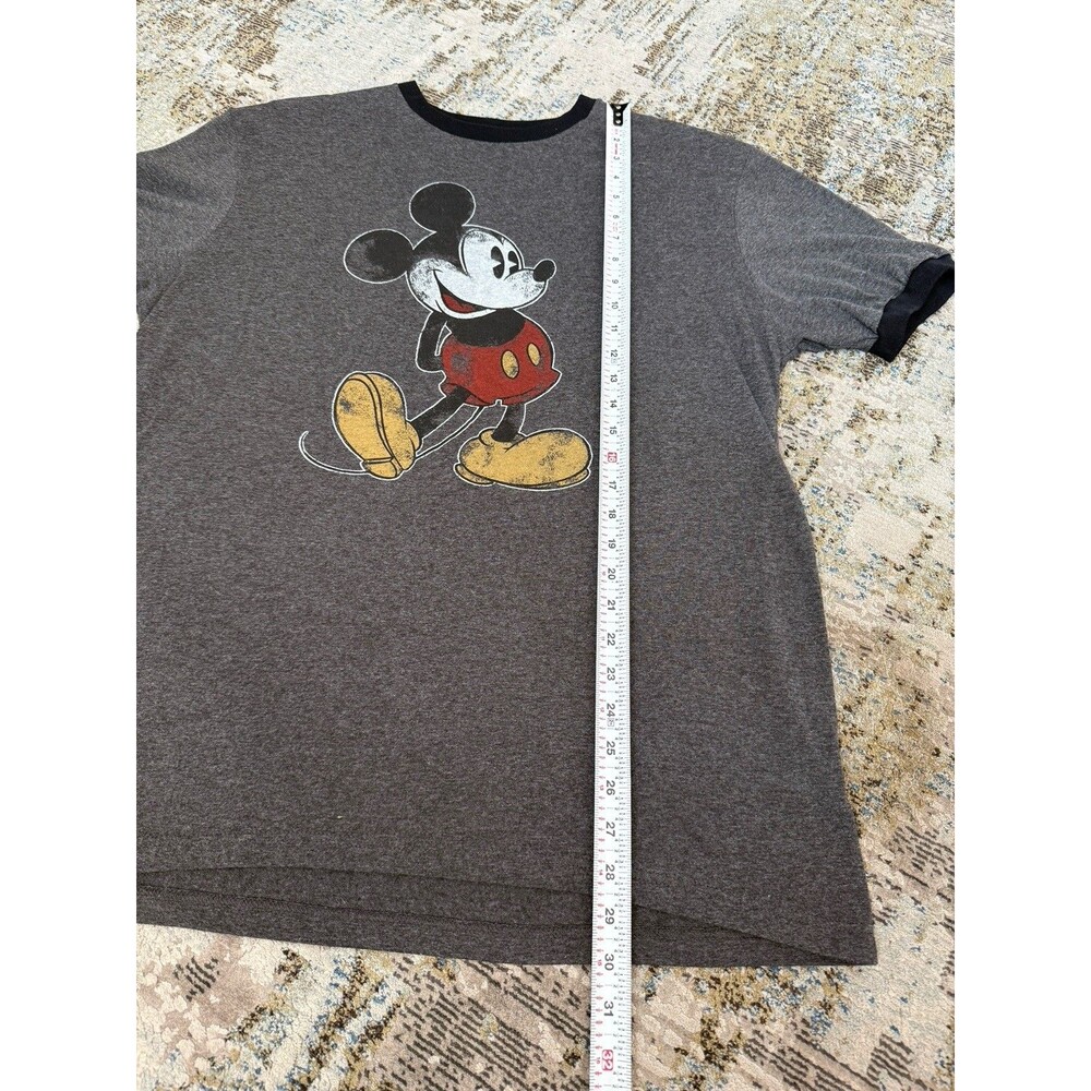 Disneyland Resort Black Gray Ringer Mickey Mouse Short Sleeve Shirt Adult Large - Picture 4 of 5